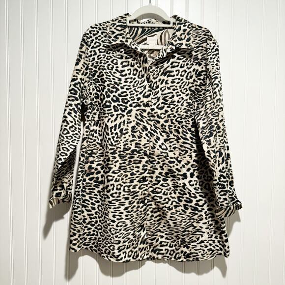 Chico's Tops - Chicos No Iron Animal Print Tunic Top Cotton Size XL